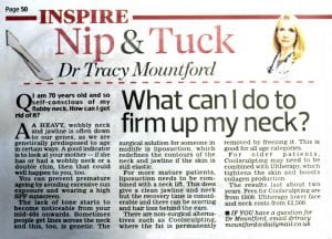 Daily Mail 'Nip & Tuck' 270616. Dr Tracy Mountford - What can I do to firm up my neck?