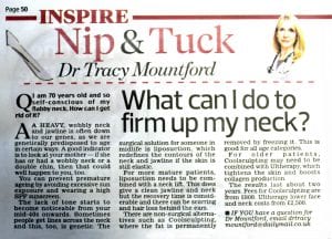 Daily Mail 'Nip & Tuck' 270616. Dr Tracy Mountford - What can I do to firm up my neck?